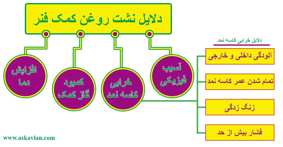 دلایل نشت روغن کمک فنر و علل خرابی کاسه نمد